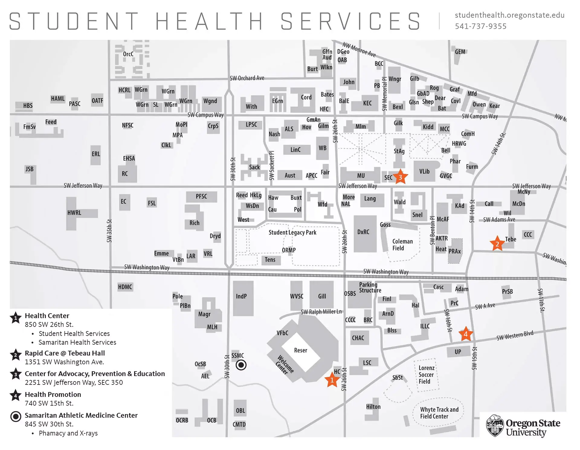 Student Health Locations